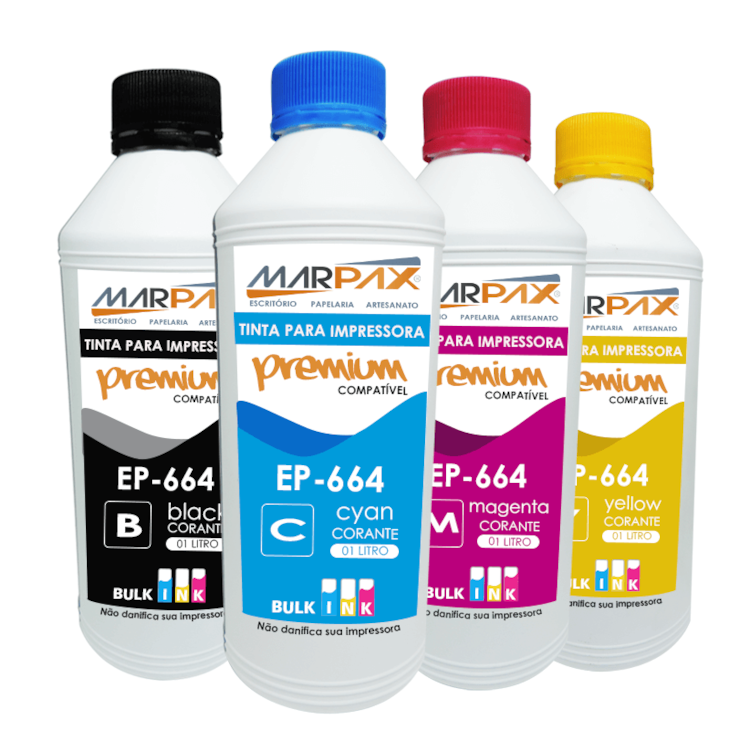 Kit Tinta para impressora L375 L455 L365 L200 L1300 4x1000ml