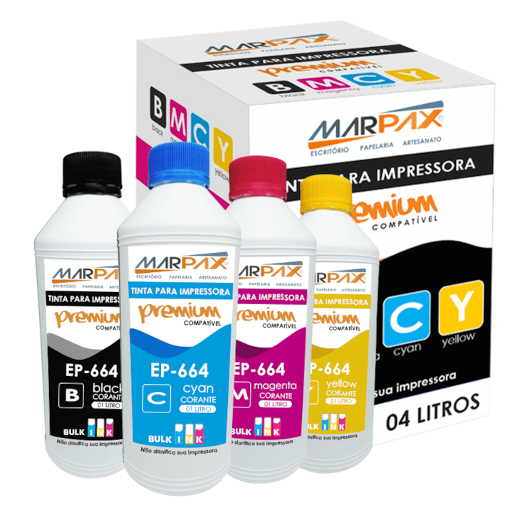 Kit Tinta para impressora L375 L455 L365 L200 L1300 4x1000ml