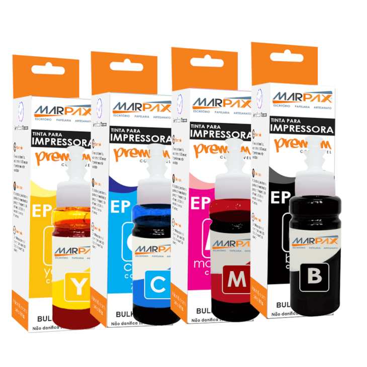 Kit Tinta para impressora L375 L455 L365 L200 L1300 4x70ml