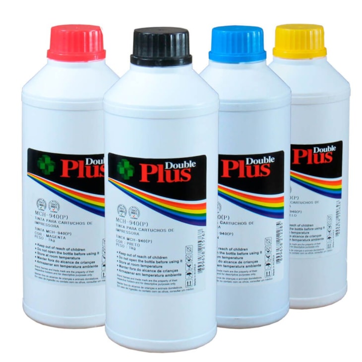 Kit Tinta Pigmentada HP 8000 Double Plus CMYK 4L