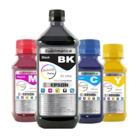 Kit Tinta Sublimática Epson Marpax BK 1000ml Coloridas 250ml