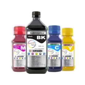 Kit Tinta Sublimática Epson Marpax BK 500ml Coloridas 100ml