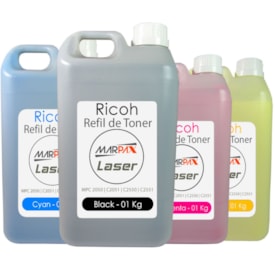 Kit Toner Compatível Ricoh 2050 2051 2550-51 Refil CMYK 4kg