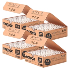 Kit Wire-o 2X1 Branco 5/8 - 3/4 - 7/8 - 1 (25un Cada) 100un