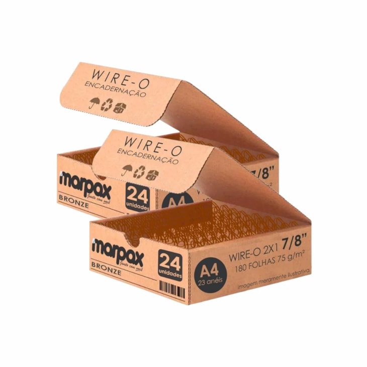 Kit Wire-o Encadernação 2X1 A4 Bronze 7/8 para 180fls 48un