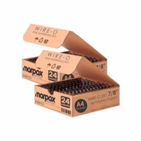 Kit Wire-o Encadernação 2X1 A4 Preto 7/8 para 180fls 48un
