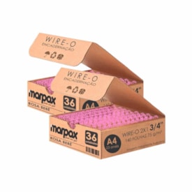 Kit Wire-o Encadernação 2X1 A4 Rosa Bebê 3/4 140fls 72un