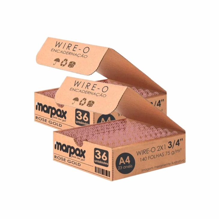 Kit Wire-o Encadernação 2X1 A4 Rose Gold 3/4 140fls 72un