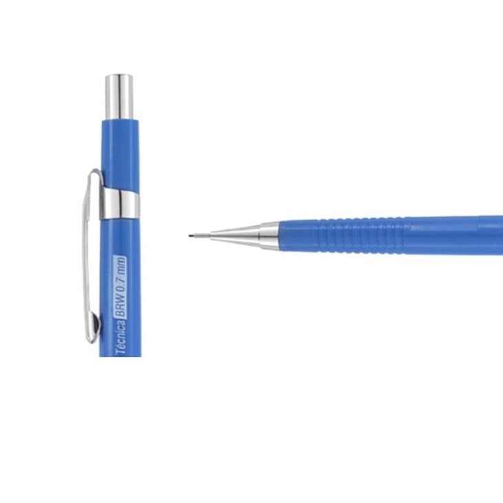 Lapiseira 0.7mm técnica Azul com Borracha BRW 01un