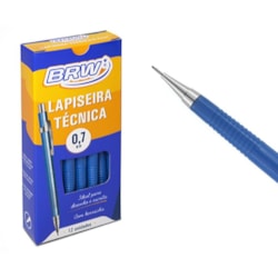 Lapiseira 0.7mm técnica Azul com Borracha BRW caixa 12un