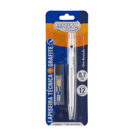 Lapiseira 0.7mm Técnica Branca Borracha + Grafite BRW 01un