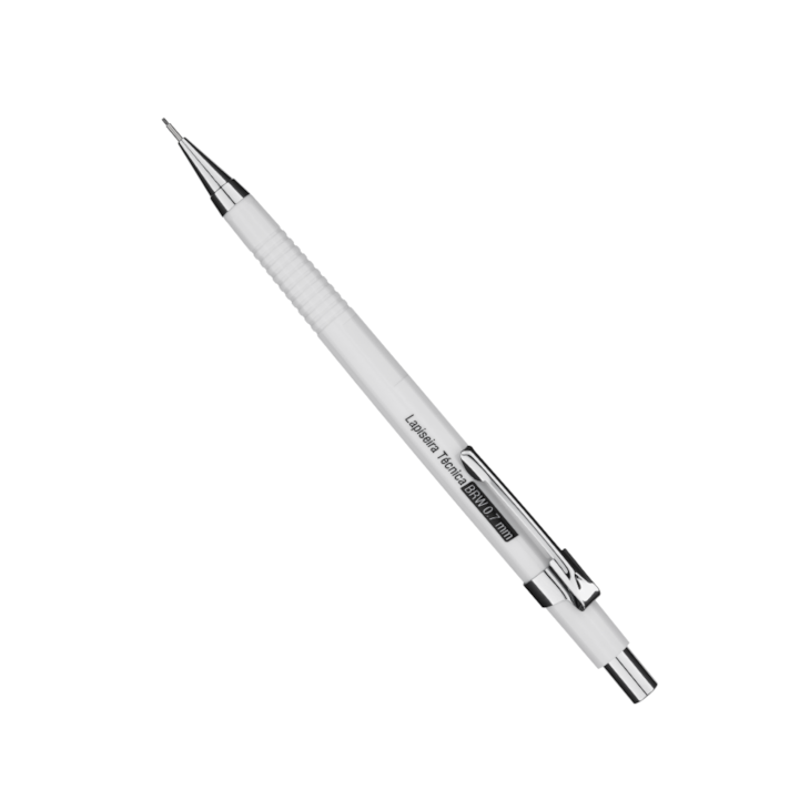 Lapiseira 0.7mm técnica Branca c/ Borracha + Grafite BRW 01un
