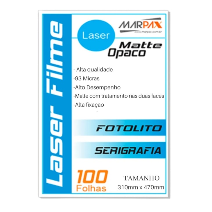 Laser Film 310X470mm Opaco Serigráfia e Fotolito 100fls