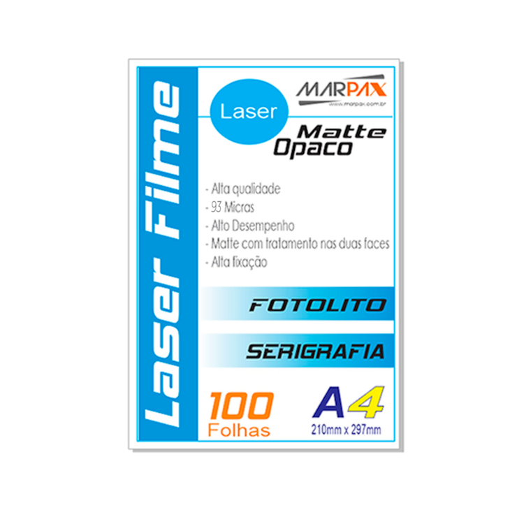 Laser Film A4 210x297mm Opaco Serigráfia e Fotolito 100fls