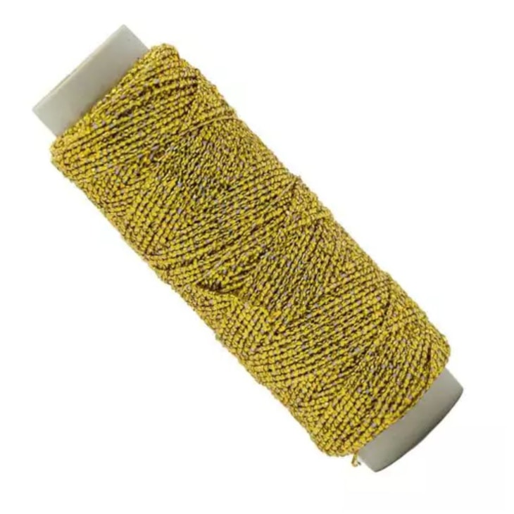 Laxtex Elástico Lastex Metalizado Dourado com 10mx10un