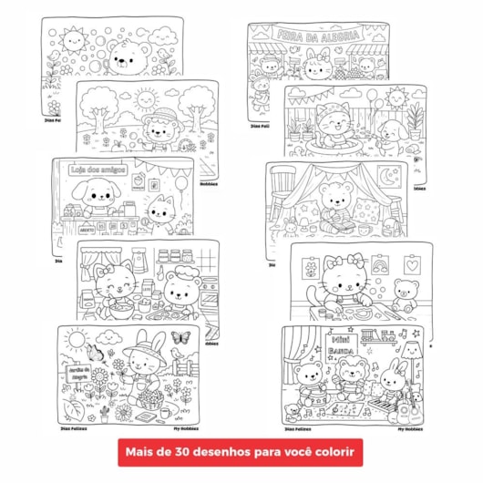 Livro de Colorir Dias Felizes My Hobbies A5 Capa Dura 48 fls