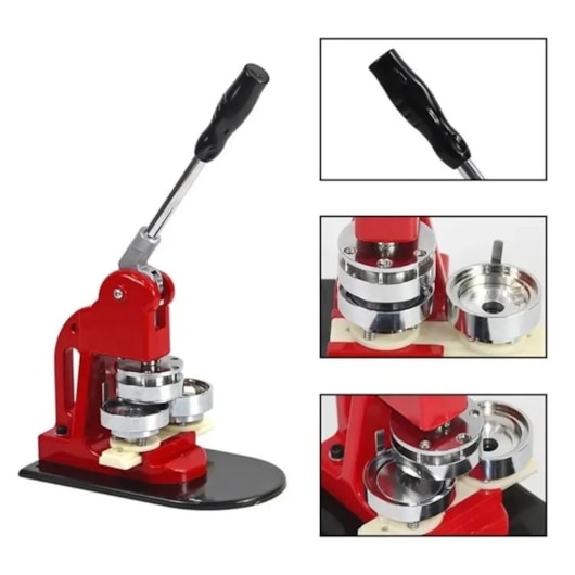 Máquina de Bottons 32mm de Metal Vermelho Marpax