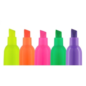 Marca Texto 5 Cores Fluorescentes chanfrado BRW 05un