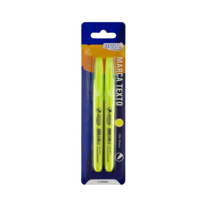 Marca Texto Amarelo Fluorescente chanfrado BRW 02u