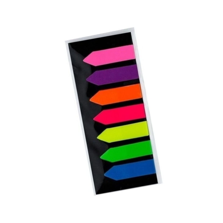 Marcador de Página Adesivo 12x44mm Neon Seta 7 Cores BRW