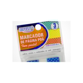 Marcador de Página Adesivo 20x44mm Flags Poá BRW 3 Cores