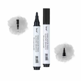 Marcador Quadro Branco Recarregável Preto BRW Caixa com 12un