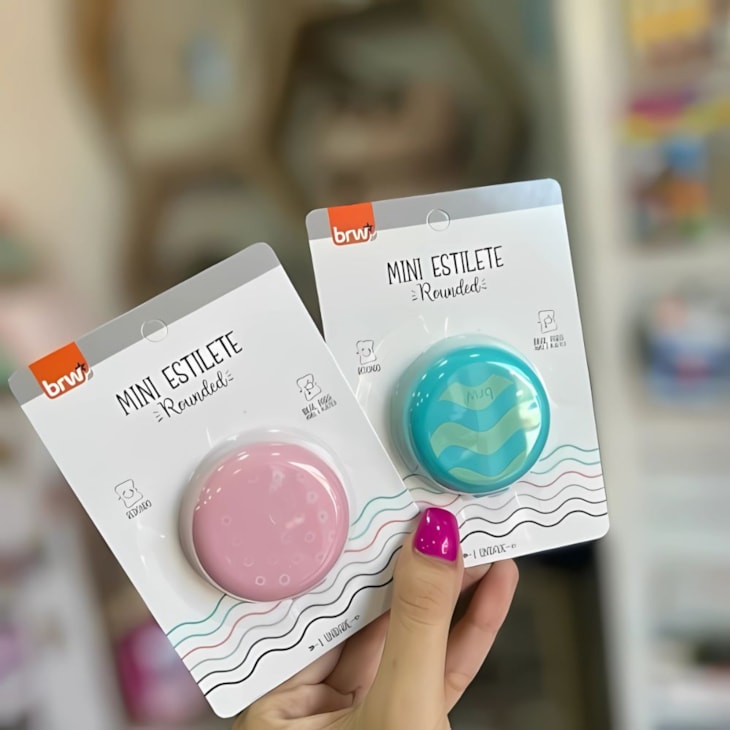 Mini Estilete Rounded Retratil Manual Cor Sortido BRW 01un