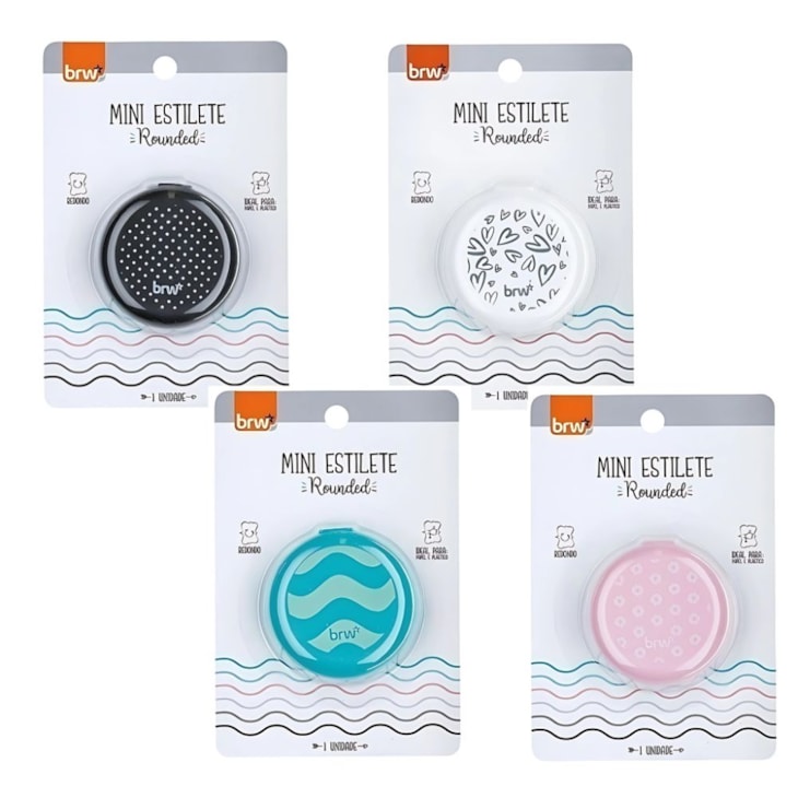 Mini Estilete Rounded Retratil Manual Cor Sortido BRW 01un