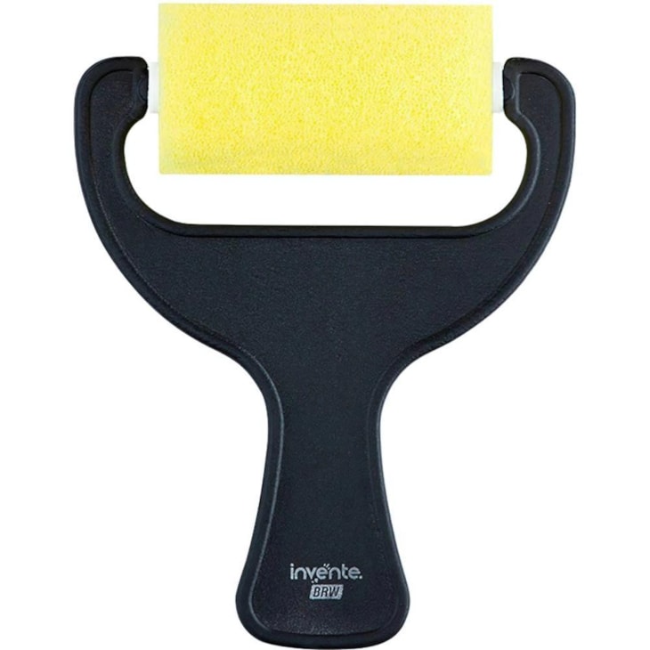 Mini Rolinho de Espuma Amarelo BRW pacote com 4 Refis 01un