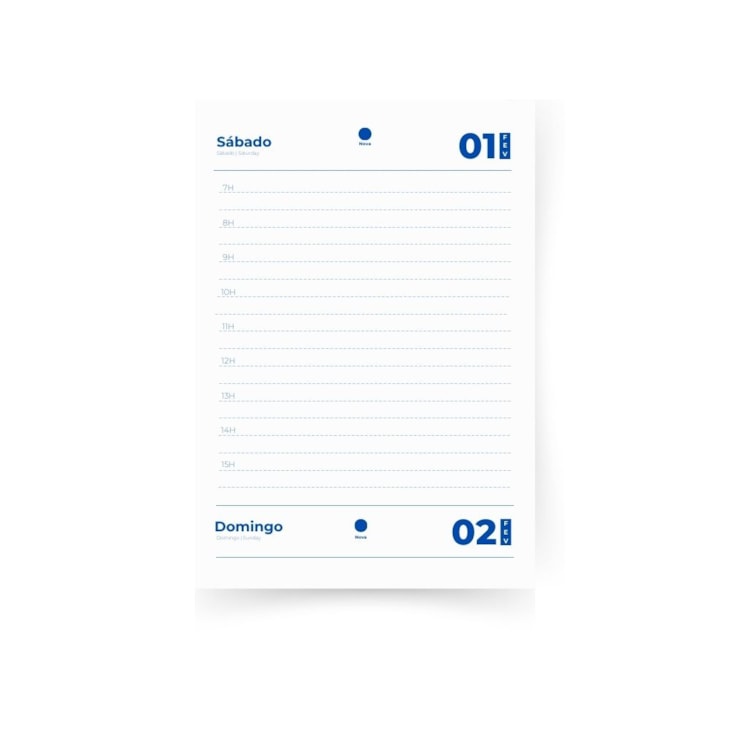 Miolo de Agenda Datado 2026 Cor Azul 176fls Marpax 01un