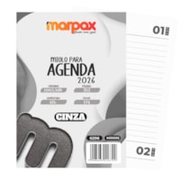 Miolo de Agenda Datado 2026 Cor Cinza 176fls Marpax 01un