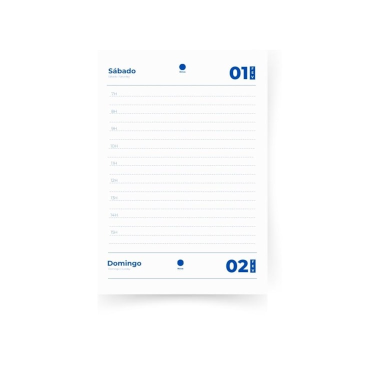 Miolo de Agenda Refilado 2025 Cor Azul 176fls Marpax 01un