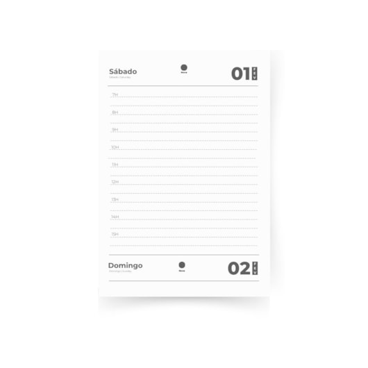 Miolo de Agenda Refilado 2026 Cinza 176fls Marpax 01un