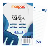 Miolo de Agenda Refilado 2026 Cor Azul 176fls Marpax 01un
