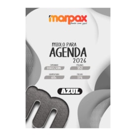 Miolo de Agenda Refilado 2026 Cor Azul 176fls Marpax 01un