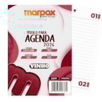 Miolo de Agenda Refilado 2026 Cor Vinho 176fls Marpax 01un