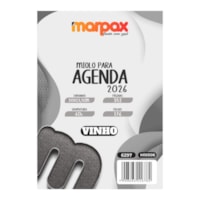 Miolo de Agenda Refilado 2026 Cor Vinho 176fls Marpax 01un