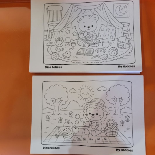 Miolo Livro de Colorir Dias Felizes My hobbies A5 48 fls
