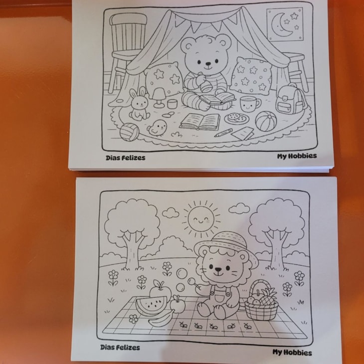 Miolo Livro de Colorir Dias Felizes My hobbies A5 48 fls