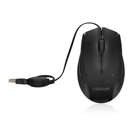 Mouse Retrátil Mini Óptico USB Preto 0111 Bright 1un