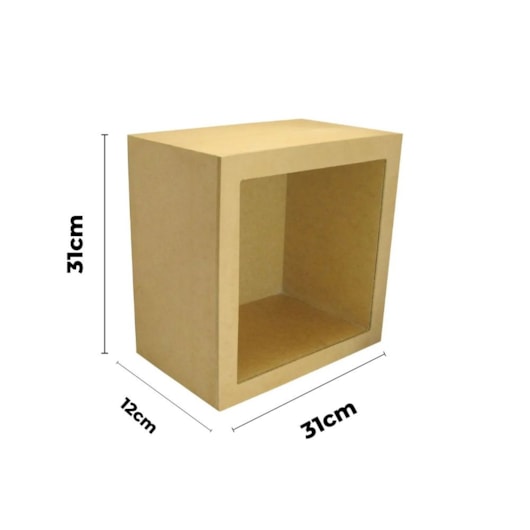 Nicho Quadrado Simples 31X31X12 Mdf Madeira Marpax