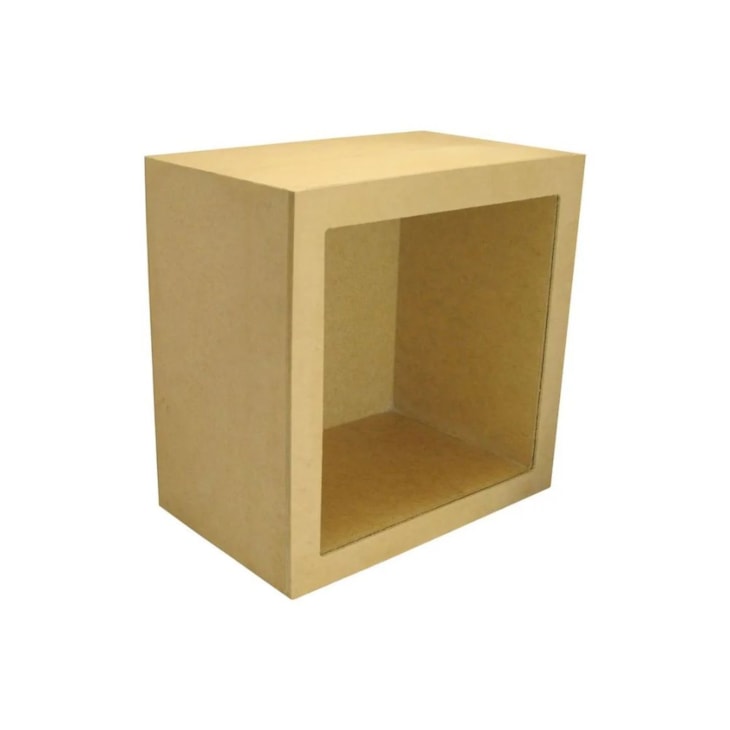 Nicho Quadrado Simples Cru 31x31x12cm MDF Madeira Marpax