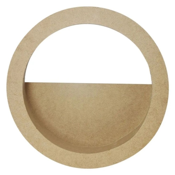 Nicho Redondo Decorativo Meio Vazado Cru 37x37x12 MDF Marpax