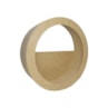 Nicho Redondo Decorativo Meio Vazado Tamanho G 37X37X12 Mdf Madeira Cru Marpax
