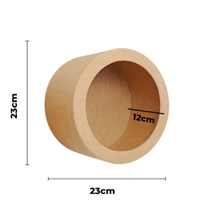 Nicho Redondo Simples 23X23X12cm MDF Madeira Marpax 01uni