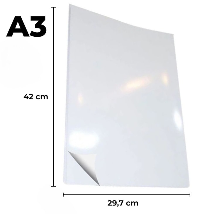 Papel Adesivo Brilho 90g A3 297x420mm Marpax 200 fls