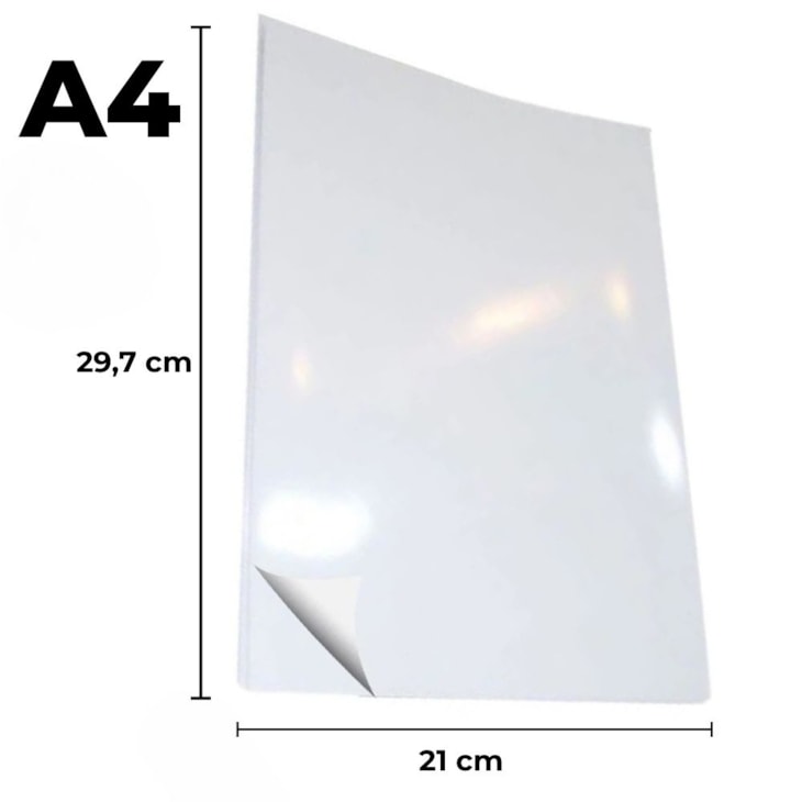 Papel Adesivo Brilho 90g A4 210X297mm Mapax pct com 20fls