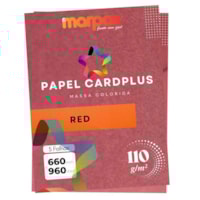 Papel Card Plus 110g 66x96cm Red Marpax 5fls