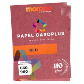 Papel Card Plus 110g 66x96cm Red Marpax 5fls