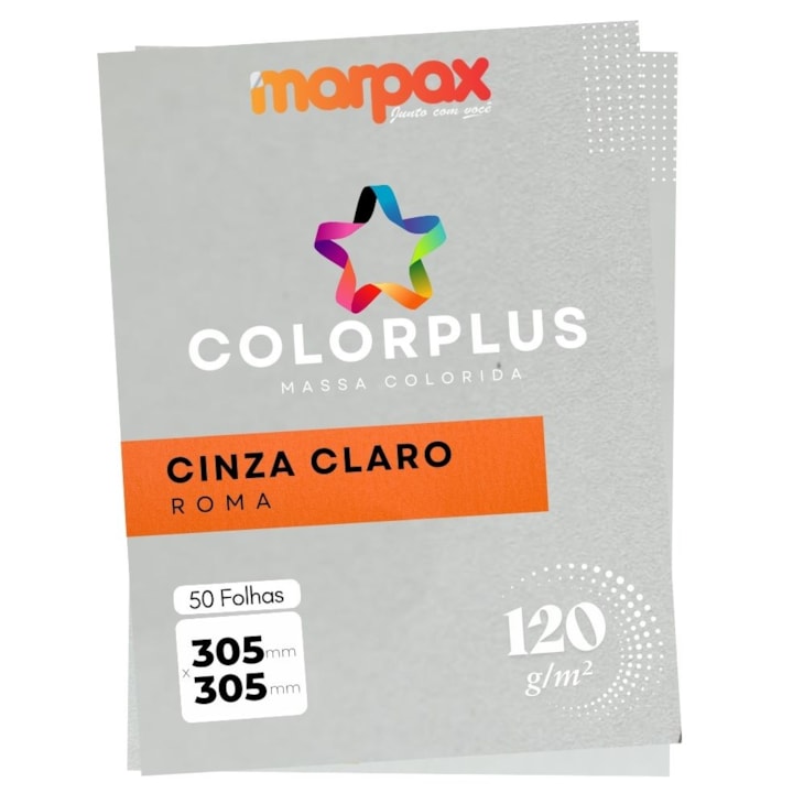 Papel Color Plus 120g 305x305mm Cinza Claro Roma 50fls
